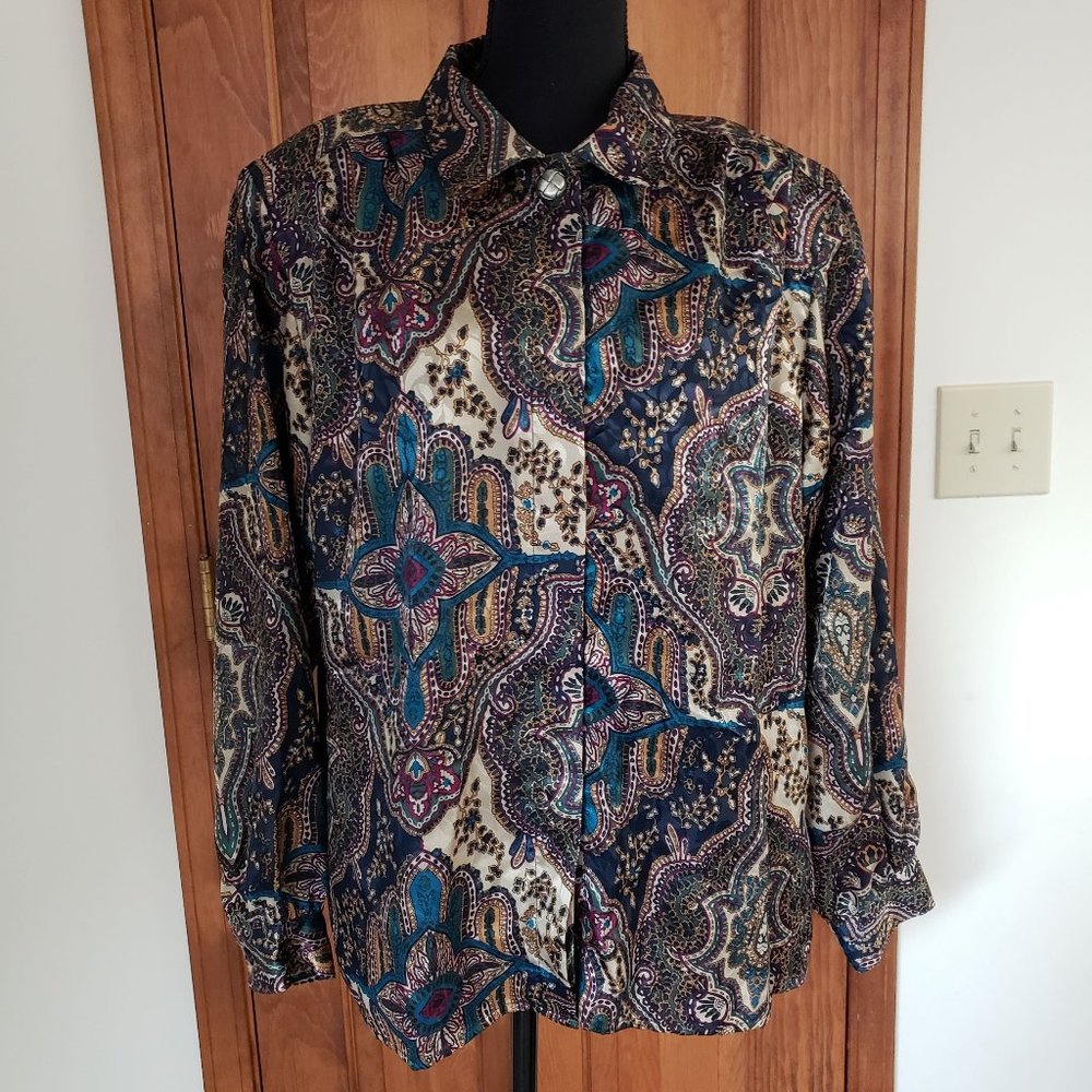 Notations Abstract Blouse -Vintage- Sz 18